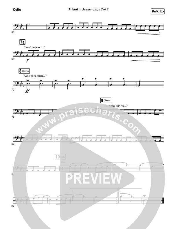 Friend In Jesus (Worship Choir/SAB) Cello (CAIN / Arr. Phil Nitz)