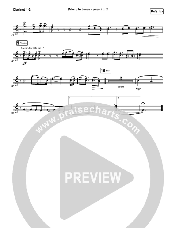 Friend In Jesus (Worship Choir/SAB) Clarinet 1/2 (CAIN / Arr. Phil Nitz)