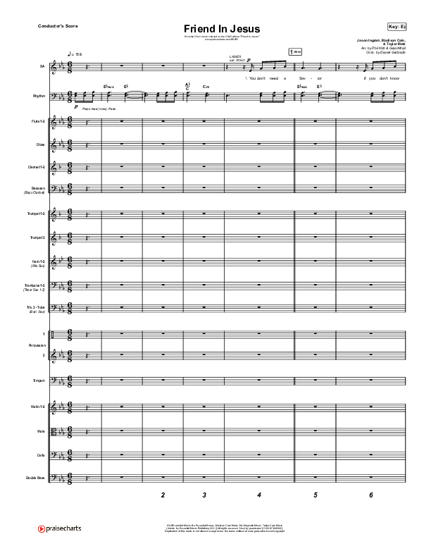 Friend In Jesus (Worship Choir/SAB) Conductor's Score (CAIN / Arr. Phil Nitz)