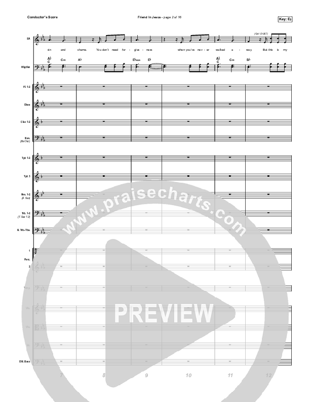 Friend In Jesus (Worship Choir/SAB) Conductor's Score (CAIN / Arr. Phil Nitz)
