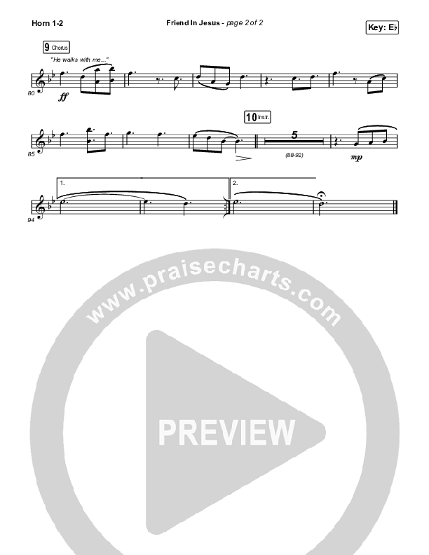 Friend In Jesus (Worship Choir/SAB) French Horn 1/2 (CAIN / Arr. Phil Nitz)