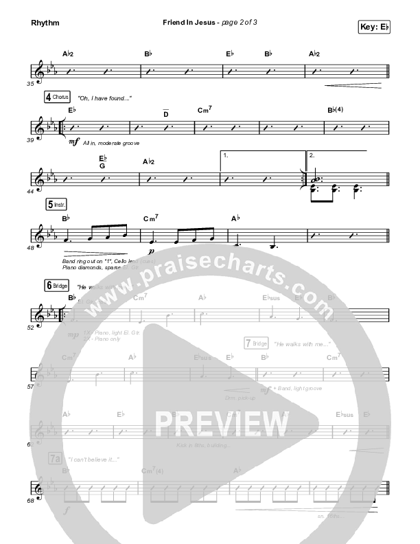 Friend In Jesus (Worship Choir/SAB) Rhythm Chart (CAIN / Arr. Phil Nitz)