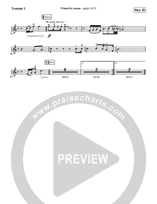 Friend In Jesus (Worship Choir/SAB) Trumpet 3 (CAIN / Arr. Phil Nitz)