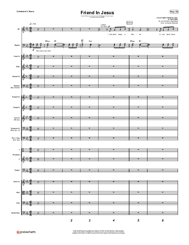 Friend In Jesus (Unison/2-Part) Conductor's Score (CAIN / Arr. Phil Nitz)