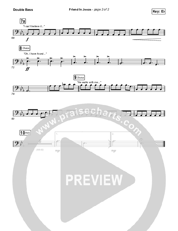 Friend In Jesus (Unison/2-Part) Double Bass (CAIN / Arr. Phil Nitz)