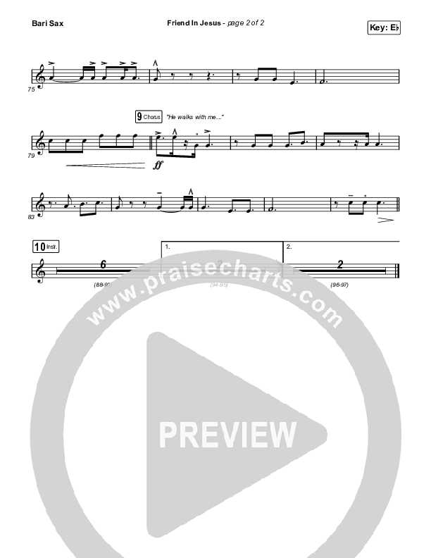 Friend In Jesus (Sing It Now) Bari Sax (CAIN / Arr. Phil Nitz)