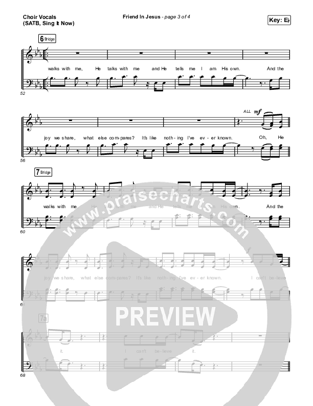 Friend In Jesus (Sing It Now) Choir Sheet (SATB) (CAIN / Arr. Phil Nitz)