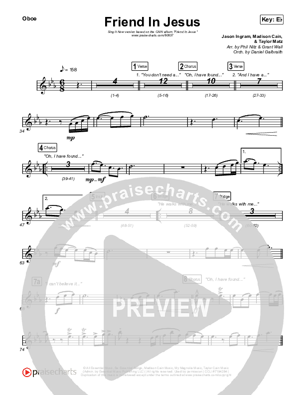 Friend In Jesus (Sing It Now) Oboe (CAIN / Arr. Phil Nitz)