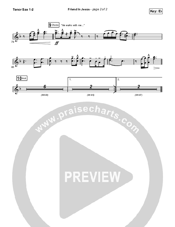 Friend In Jesus (Sing It Now) Tenor Sax 1/2 (CAIN / Arr. Phil Nitz)