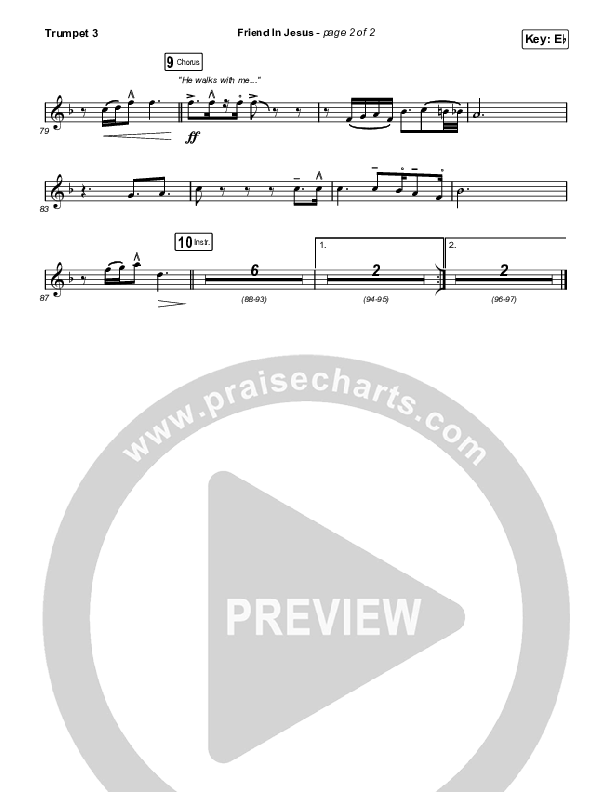 Friend In Jesus (Sing It Now) Trumpet 3 (CAIN / Arr. Phil Nitz)
