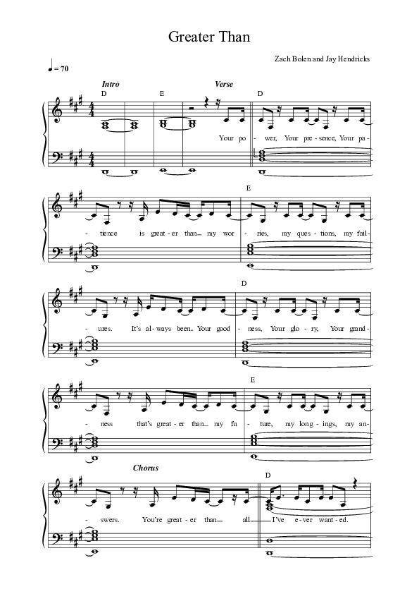 Greater Than Lead Sheet Melody (Citizens)