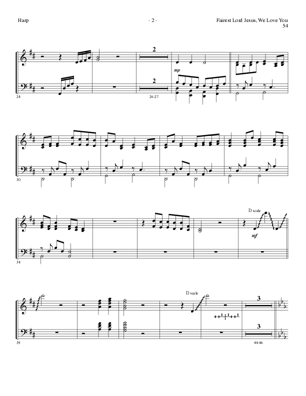 Fairest Lord Jesus, We Love You (Choral Anthem SATB) Harp (Lillenas Choral / Arr. David Clydesdale)