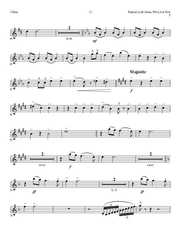 Fairest Lord Jesus, We Love You (Choral Anthem SATB) Oboe (Lillenas Choral / Arr. David Clydesdale)