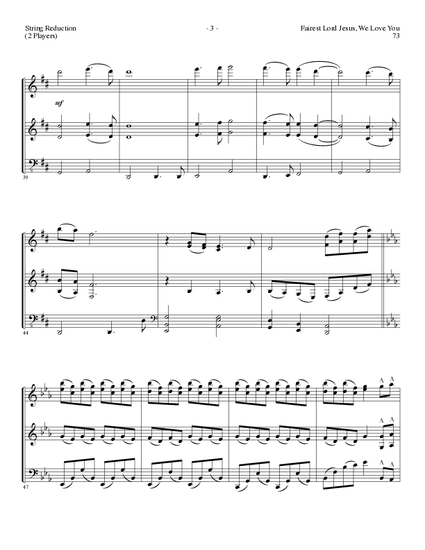 Fairest Lord Jesus, We Love You (Choral Anthem SATB) String Reduction (Lillenas Choral / Arr. David Clydesdale)