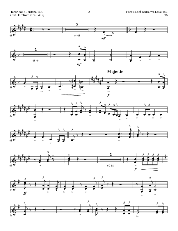 Fairest Lord Jesus, We Love You (Choral Anthem SATB) Tenor Sax/Baritone T.C. (Lillenas Choral / Arr. David Clydesdale)