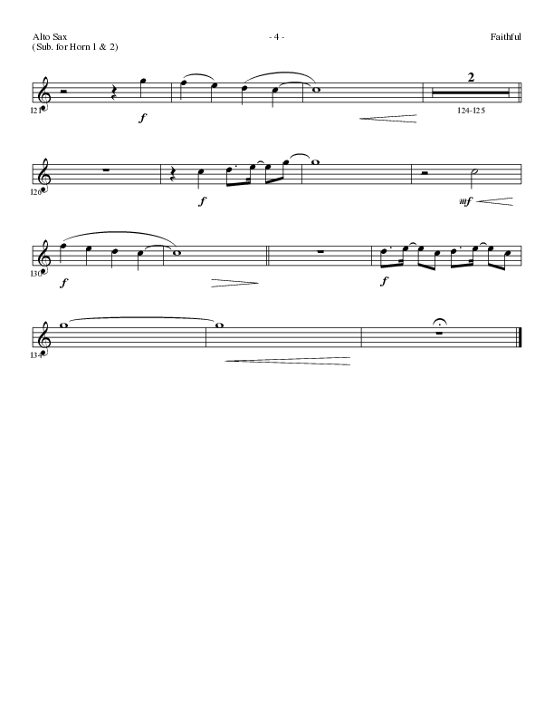 Faithful (Choral Anthem SATB) Alto Sax (Lillenas Choral / Arr. Cliff Duren)