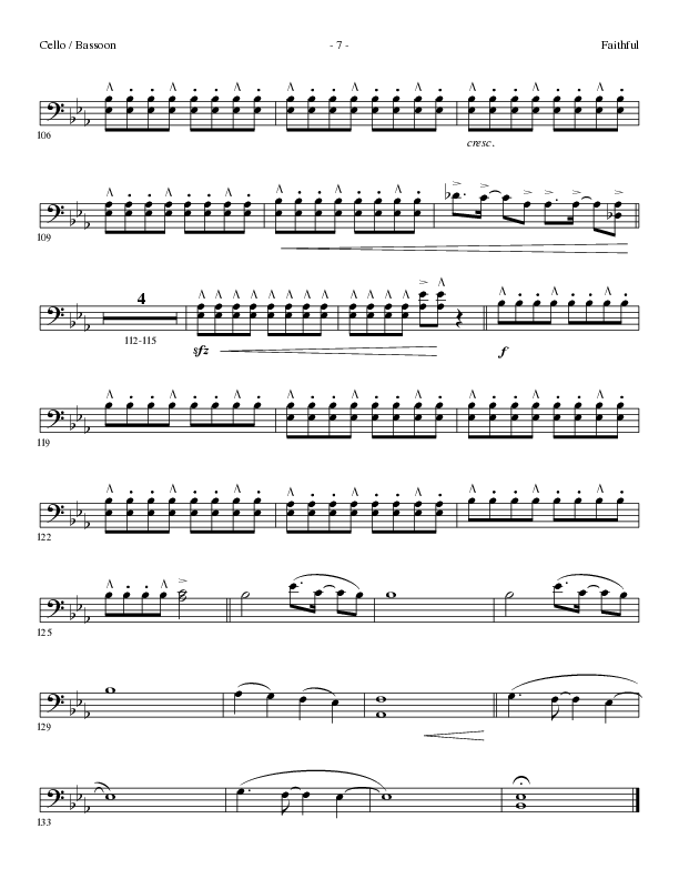 Faithful (Choral Anthem SATB) Cello (Lillenas Choral / Arr. Cliff Duren)