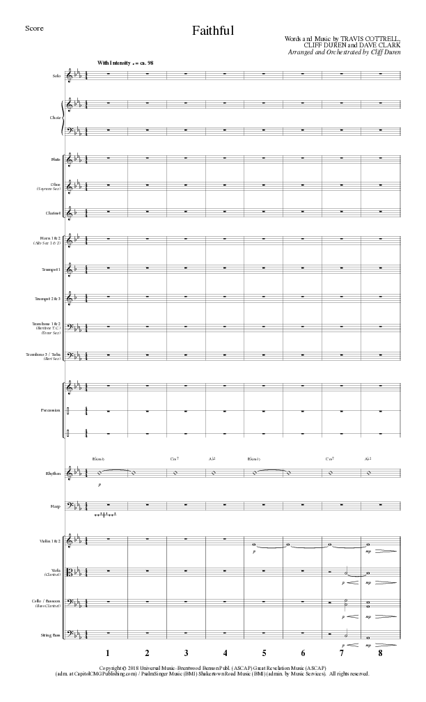 Faithful (Choral Anthem SATB) Orchestration (Lillenas Choral / Arr. Cliff Duren)
