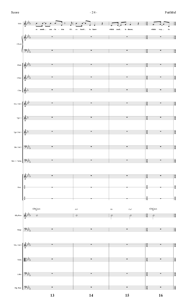 Faithful (Choral Anthem SATB) Orchestration (Lillenas Choral / Arr. Cliff Duren)