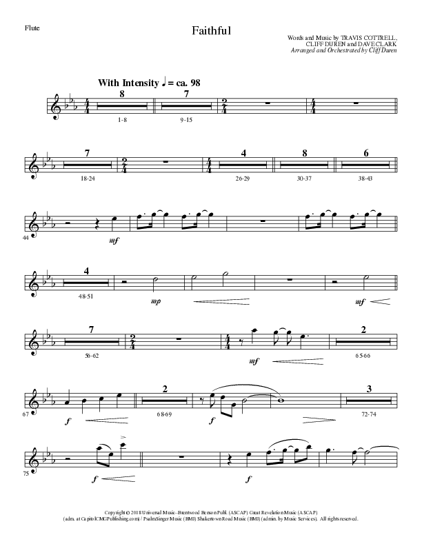 Faithful (Choral Anthem SATB) Flute (Lillenas Choral / Arr. Cliff Duren)
