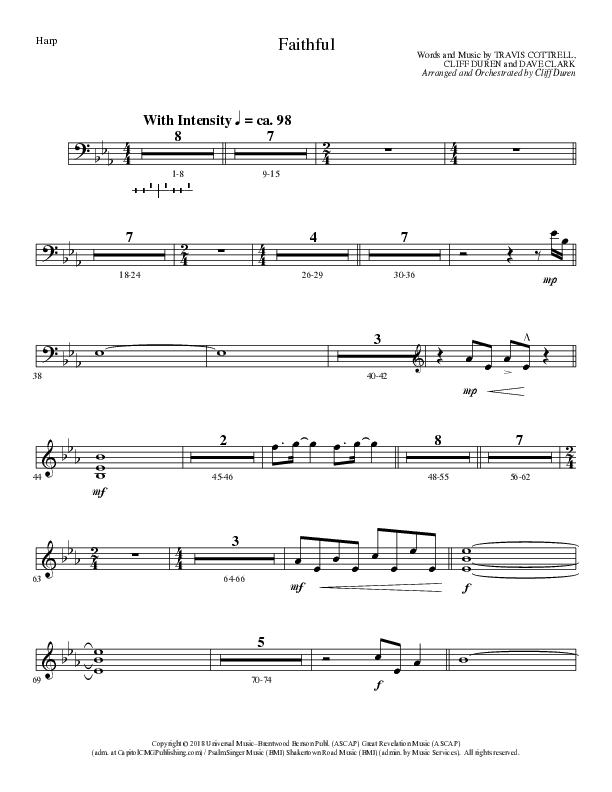 Faithful (Choral Anthem SATB) Harp (Lillenas Choral / Arr. Cliff Duren)