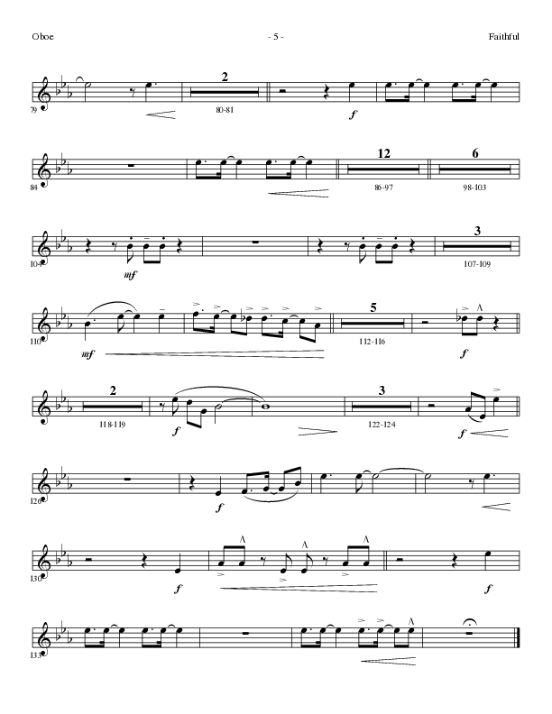 Faithful (Choral Anthem SATB) Oboe (Lillenas Choral / Arr. Cliff Duren)