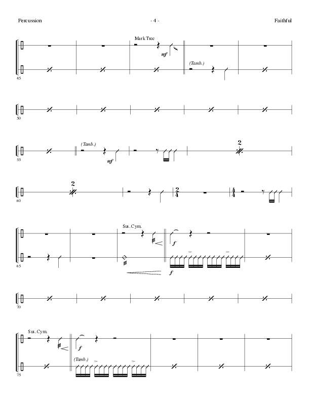 Faithful (Choral Anthem SATB) Percussion (Lillenas Choral / Arr. Cliff Duren)