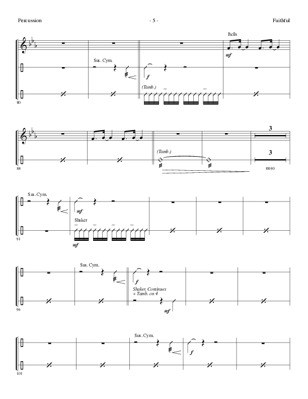 Faithful (Choral Anthem SATB) Percussion (Lillenas Choral / Arr. Cliff Duren)