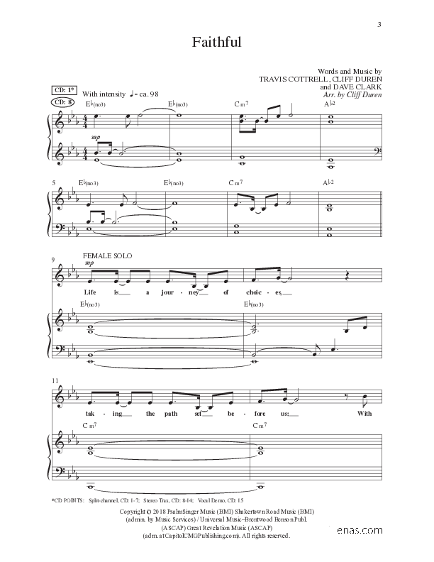 Faithful (Choral Anthem SATB) Anthem (SATB/Piano) (Lillenas Choral / Arr. Cliff Duren)