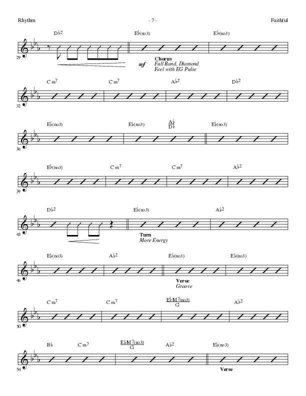 Faithful (Choral Anthem SATB) Rhythm Chart (Lillenas Choral / Arr. Cliff Duren)