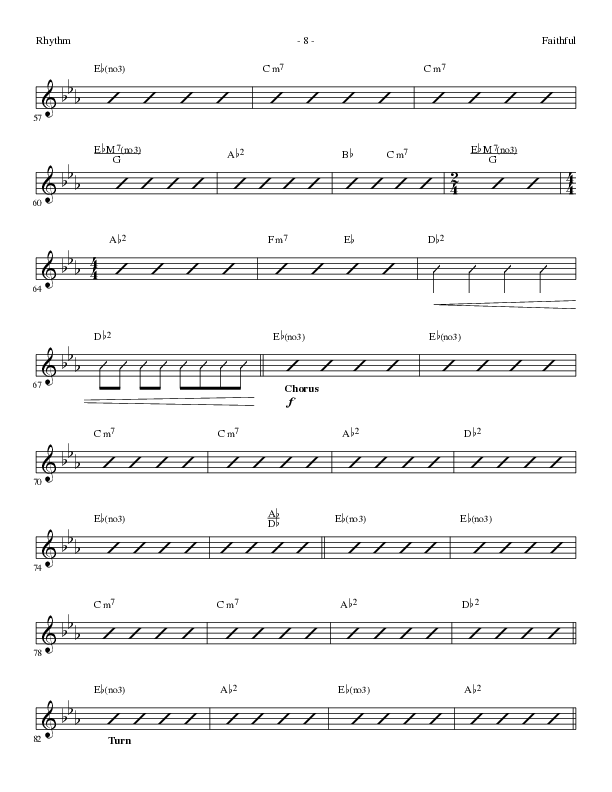 Faithful (Choral Anthem SATB) Rhythm Chart (Lillenas Choral / Arr. Cliff Duren)