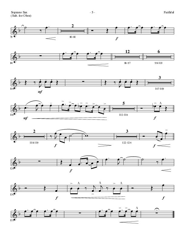 Faithful (Choral Anthem SATB) Soprano Sax (Lillenas Choral / Arr. Cliff Duren)