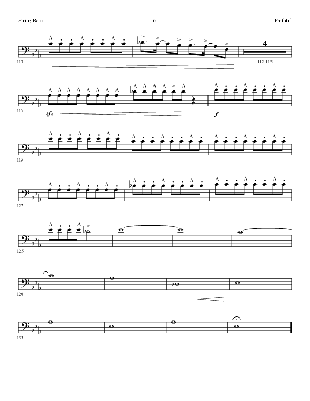 Faithful (Choral Anthem SATB) String Bass (Lillenas Choral / Arr. Cliff Duren)