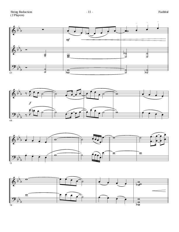 Faithful (Choral Anthem SATB) String Reduction (Lillenas Choral / Arr. Cliff Duren)
