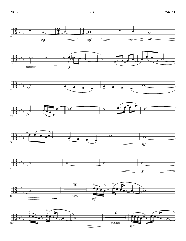 Faithful (Choral Anthem SATB) Viola (Lillenas Choral / Arr. Cliff Duren)
