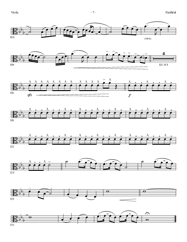 Faithful (Choral Anthem SATB) Viola (Lillenas Choral / Arr. Cliff Duren)