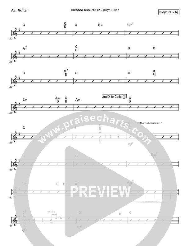 Blessed Assurance (Choral Anthem SATB) Acoustic Guitar (CAIN / David Leonard / Arr. Mason Brown)