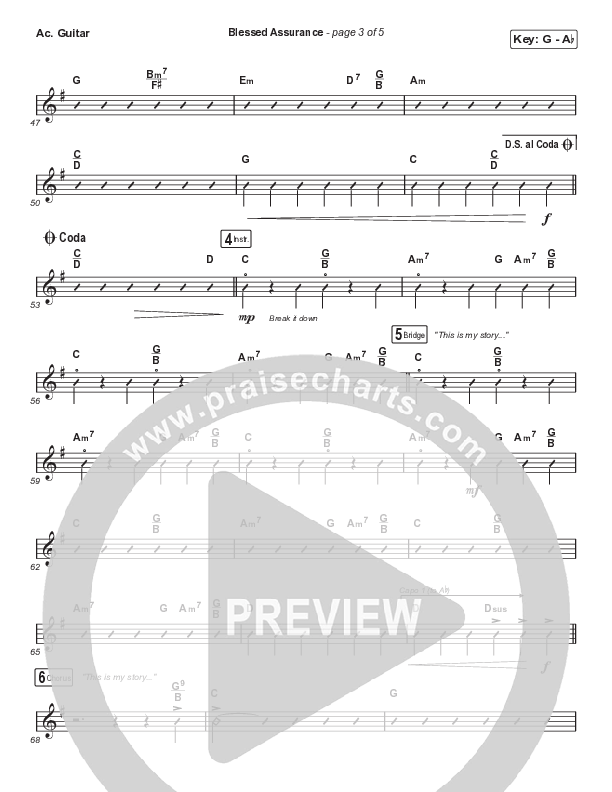 Blessed Assurance (Choral Anthem SATB) Acoustic Guitar (CAIN / David Leonard / Arr. Mason Brown)