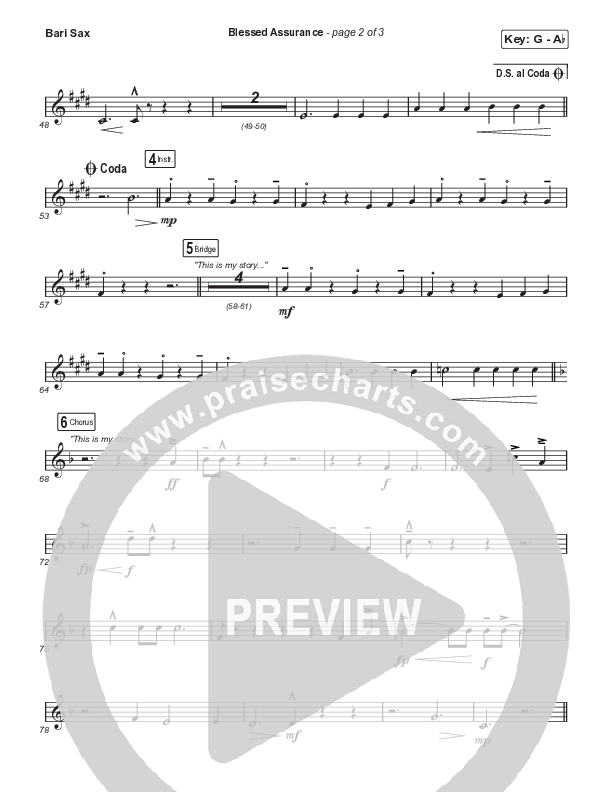 Blessed Assurance (Choral Anthem SATB) Bari Sax (CAIN / David Leonard / Arr. Mason Brown)