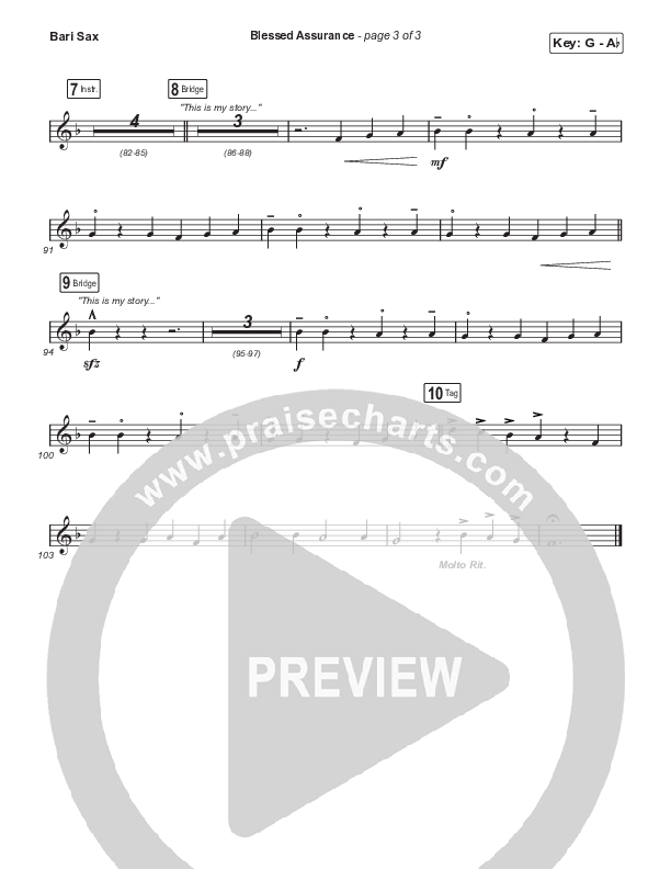 Blessed Assurance (Choral Anthem SATB) Bari Sax (CAIN / David Leonard / Arr. Mason Brown)