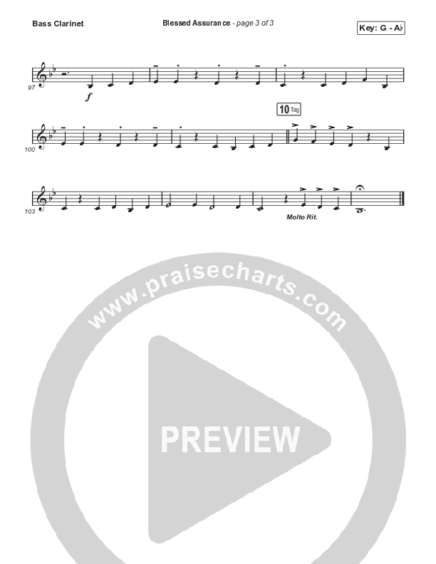 Blessed Assurance (Choral Anthem SATB) Bass Clarinet (CAIN / David Leonard / Arr. Mason Brown)