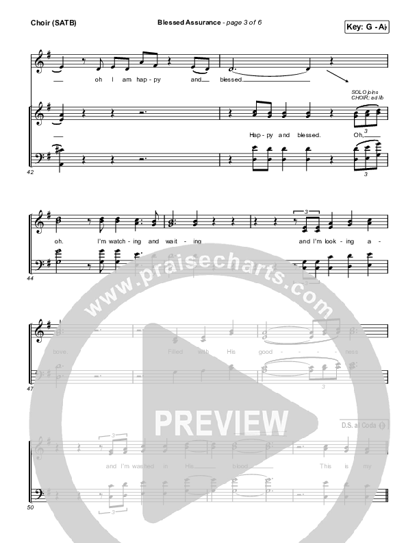 Blessed Assurance (Choral Anthem SATB) Choir Sheet (SATB) (CAIN / David Leonard / Arr. Mason Brown)