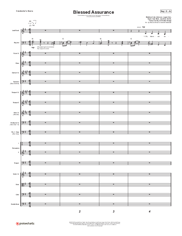 Blessed Assurance (Choral Anthem SATB) Conductor's Score (CAIN / David Leonard / Arr. Mason Brown)