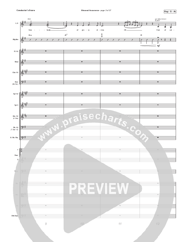 Blessed Assurance (Choral Anthem SATB) Orchestration (CAIN / David Leonard / Arr. Mason Brown)