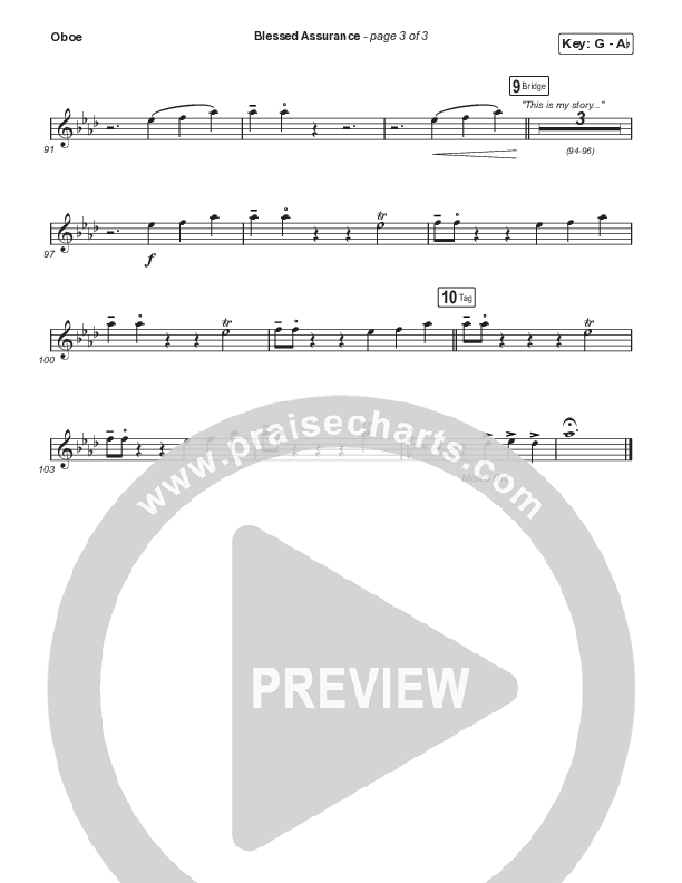 Blessed Assurance (Choral Anthem SATB) Oboe (CAIN / David Leonard / Arr. Mason Brown)