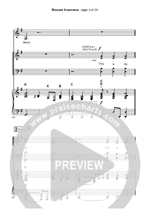 Blessed Assurance (Choral Anthem SATB) Octavo (SATB & Pno) (CAIN / David Leonard / Arr. Mason Brown)
