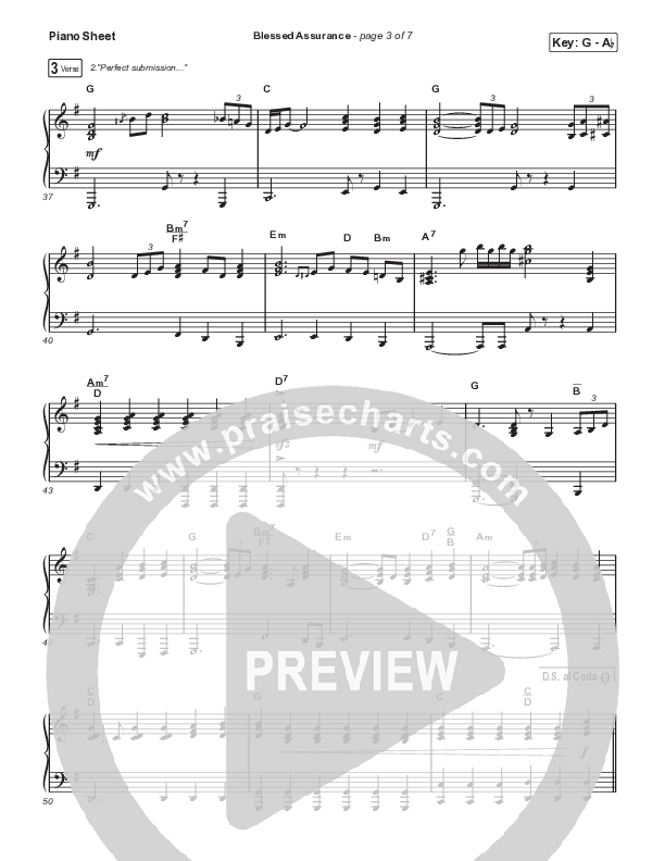 Blessed Assurance (Choral Anthem SATB) Piano Sheet (CAIN / David Leonard / Arr. Mason Brown)