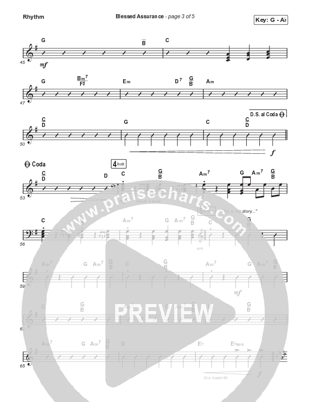 Blessed Assurance (Choral Anthem SATB) Rhythm Pack (CAIN / David Leonard / Arr. Mason Brown)