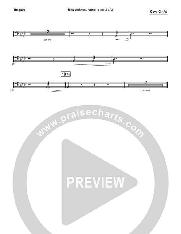 Blessed Assurance (Choral Anthem SATB) Timpani (CAIN / David Leonard / Arr. Mason Brown)