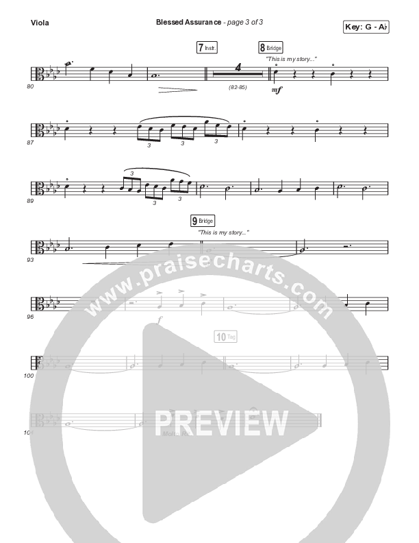 Blessed Assurance (Choral Anthem SATB) Viola (CAIN / David Leonard / Arr. Mason Brown)